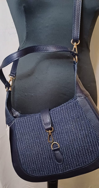 Sac en cuir et paille