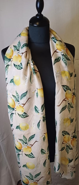 Foulard imprimé citron – 100% viscose