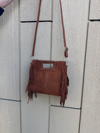 Sac à main en daim roux