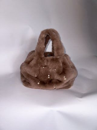 Sac en fausse fourrure bleue
