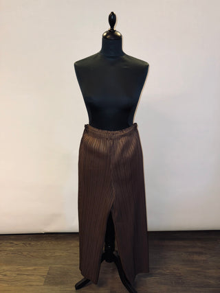 Pantalon plissé brun