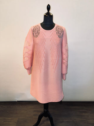 Robe plissée rose poudré
