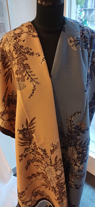 Écharpe-châle en viscose-laine réversible